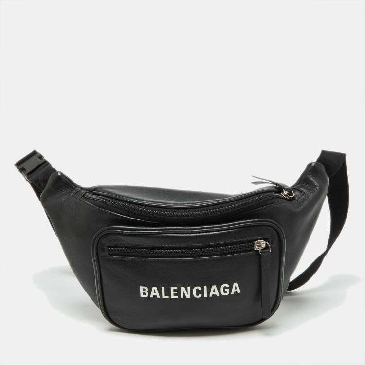 Balenciaga Everyday Leather Belt Bag in White for Men