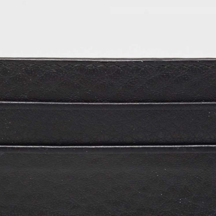 Pre Owned Balenciaga Black Leather Logo Card Holder