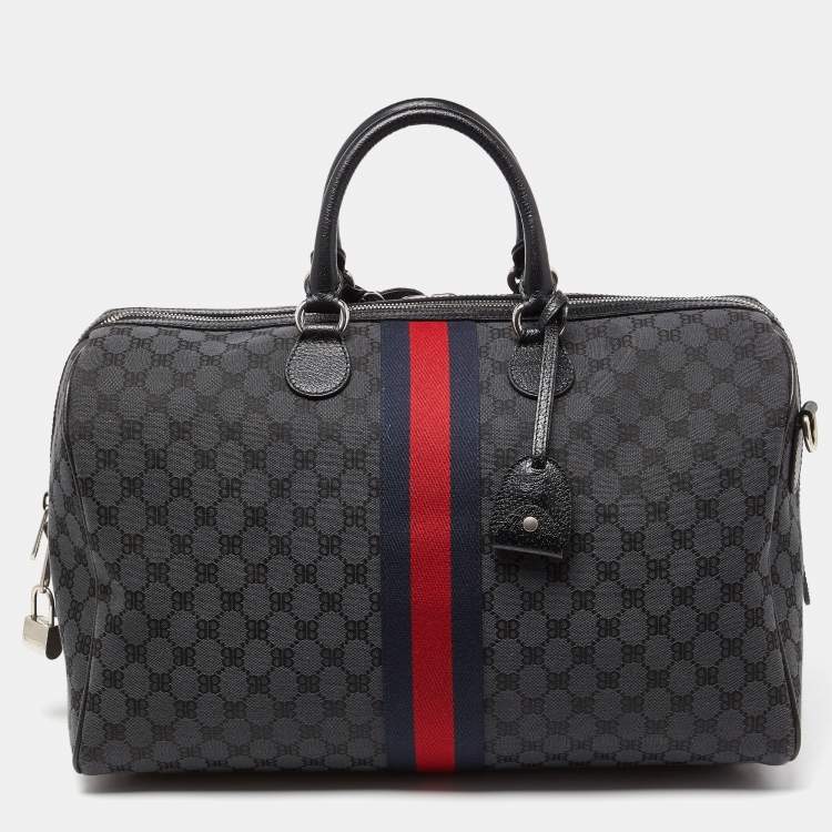 Pre Owned Balenciaga x Gucci Black Canvas and Leather The Hacker Project Duffle Bag