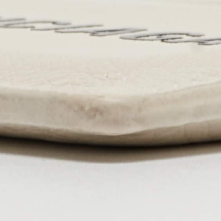 Pre Owned Balenciaga White Leather Logo Card Holder