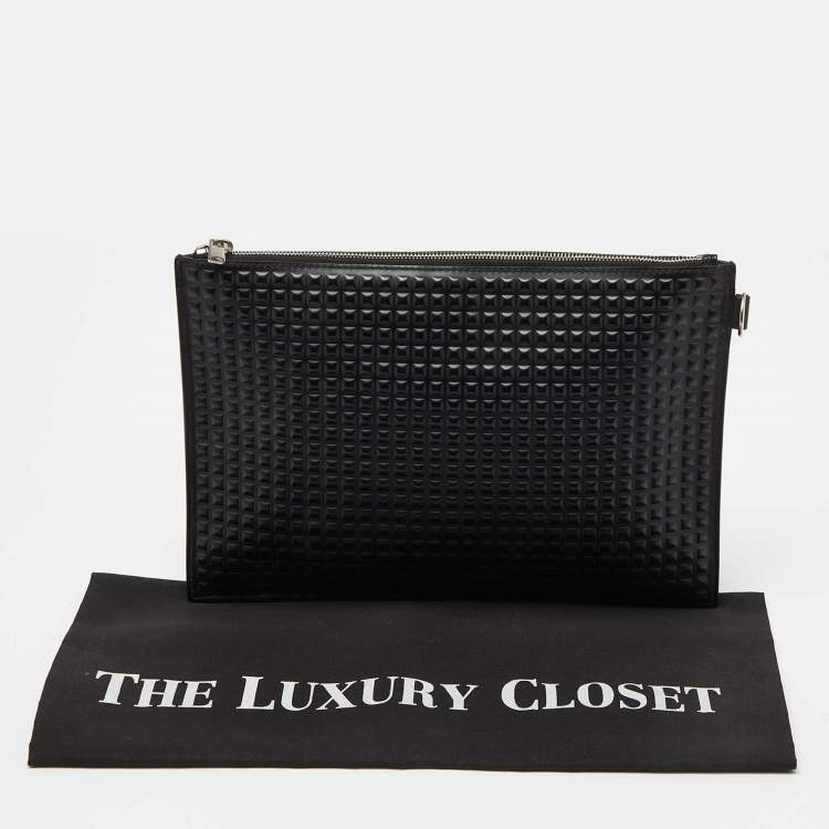 Pre Owned Balenciaga Black Leather Zip Pouch