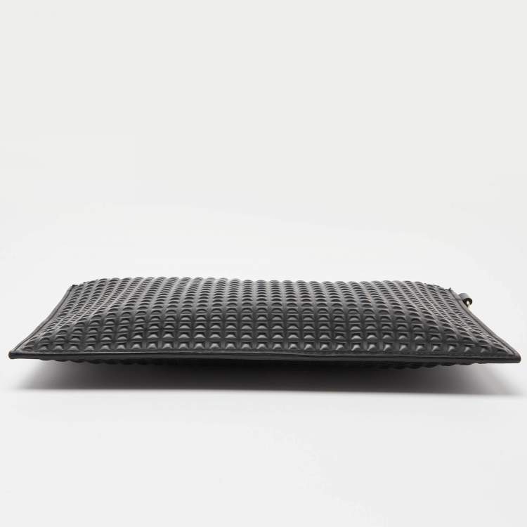 Pre Owned Balenciaga Black Leather Zip Pouch