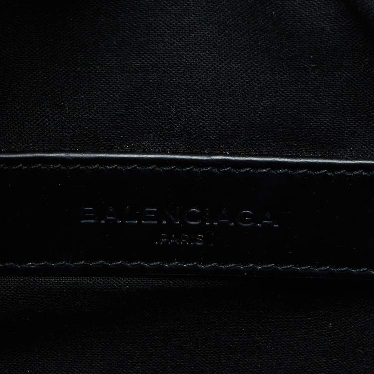 Pre Owned Balenciaga Black Leather Zip Pouch