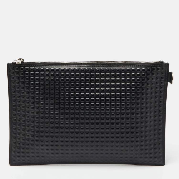 Pre Owned Balenciaga Black Leather Zip Pouch