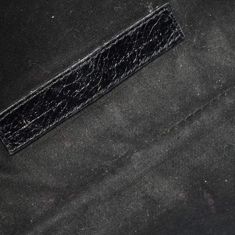 Pre Owned Balenciaga Black Leather Le Cagole Wristlet Pouch