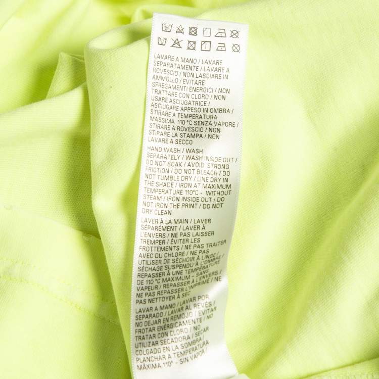 Pre Owned Balenciaga Fluorescent Green Distressed Cotton Oversized T-Shirt XXS