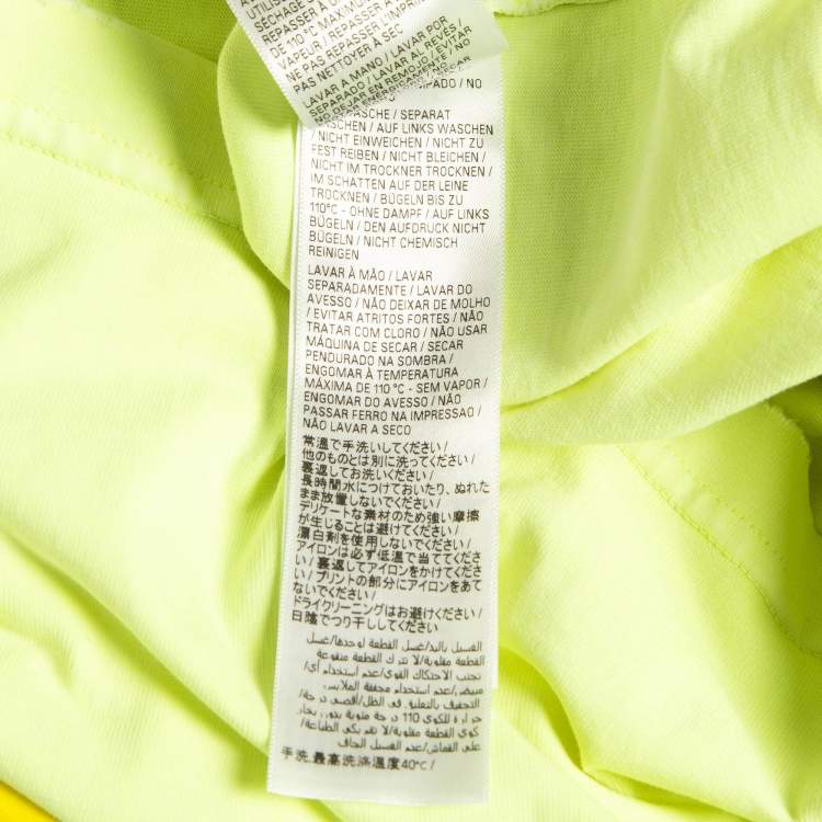 Pre Owned Balenciaga Fluorescent Green Distressed Cotton Oversized T-Shirt XXS