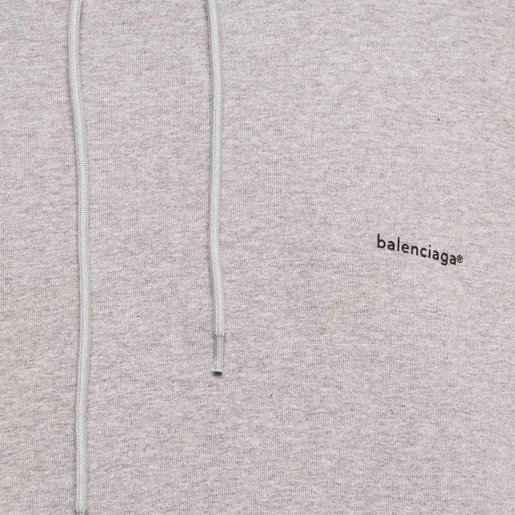 Pre Owned Balenciaga Grey Cotton Knit Oversized Hoodie S