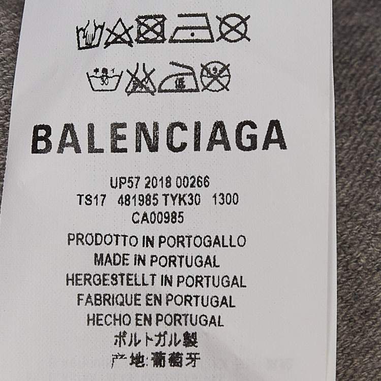 Pre Owned Balenciaga Grey Cotton Knit Oversized Hoodie S