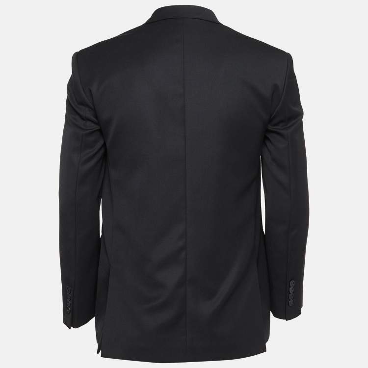 Pre Owned Balenciaga Black Gabardine Double Breasted Blazer XS