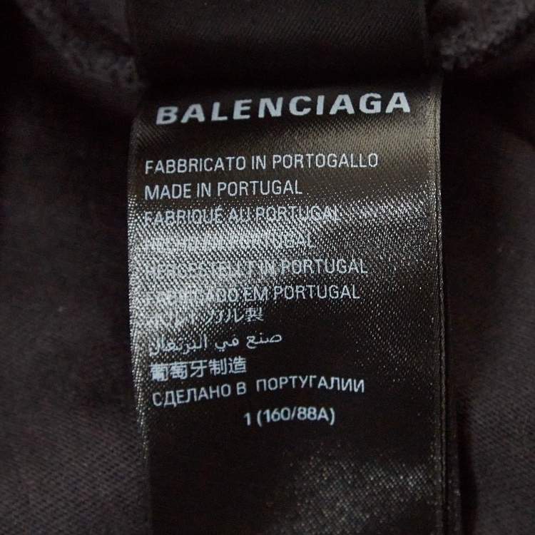 Pre Owned Balenciaga X Under Armour Black Logo Embroidered Cotton T-Shirt L