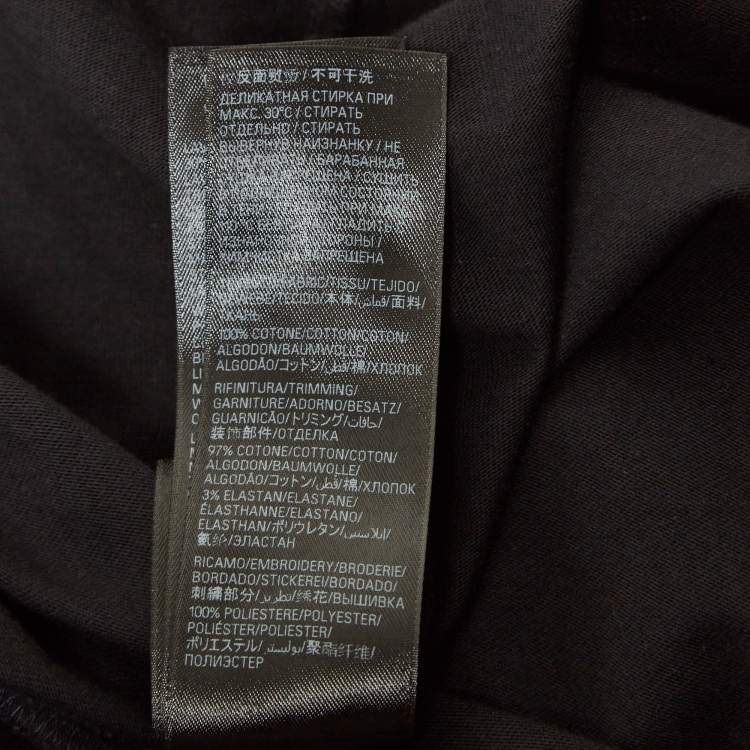Pre Owned Balenciaga X Under Armour Black Logo Embroidered Cotton T-Shirt L