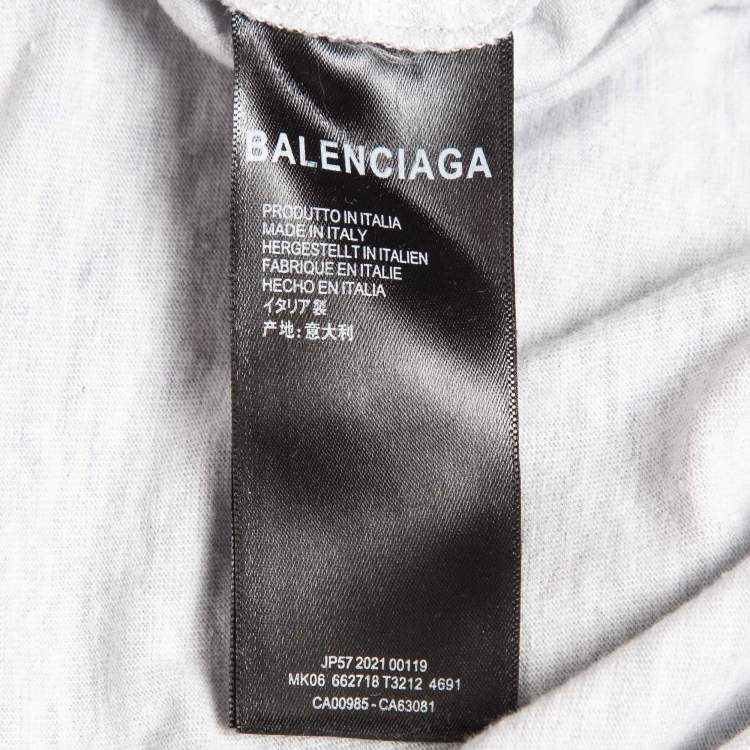 Pre Owned Balenciaga Blue Distressed Cotton Rib Layered Oversize Hoodie L