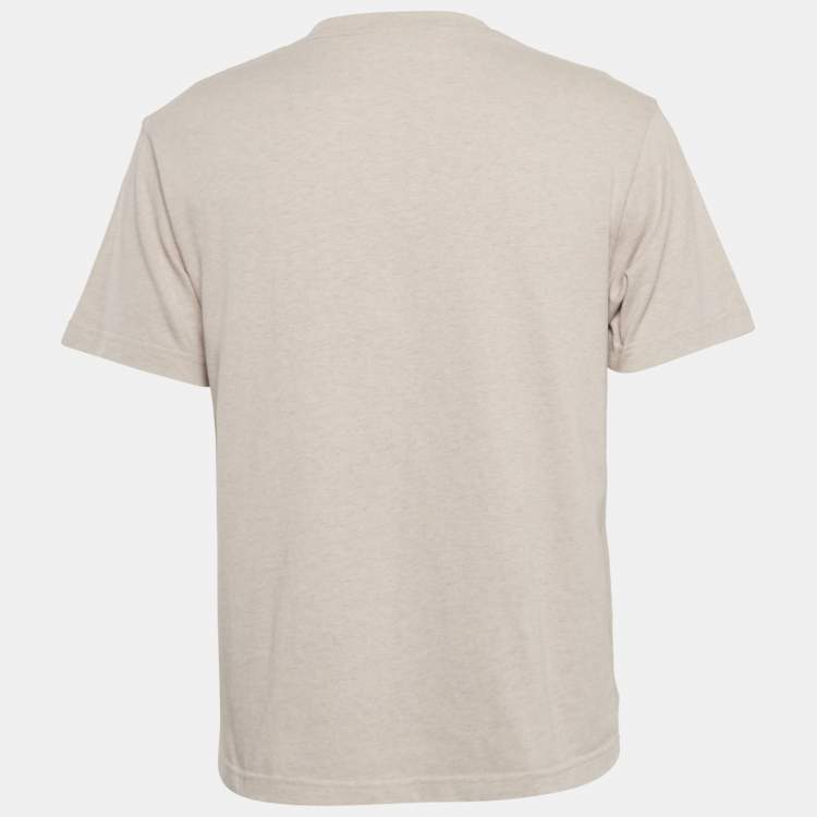 Pre Owned Balenciaga Grey Embroidered Cotton Jersey T-Shirt XS