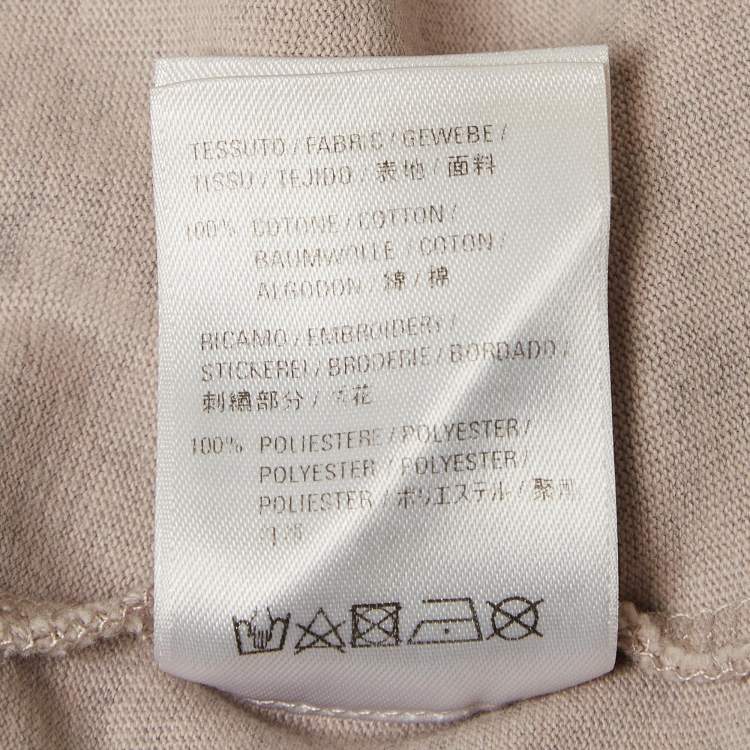Pre Owned Balenciaga Grey Embroidered Cotton Jersey T-Shirt XS