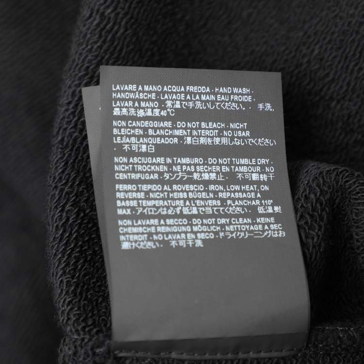 Pre Owned Balenciaga Black Cotton Knit Logo Zip Hoodie S