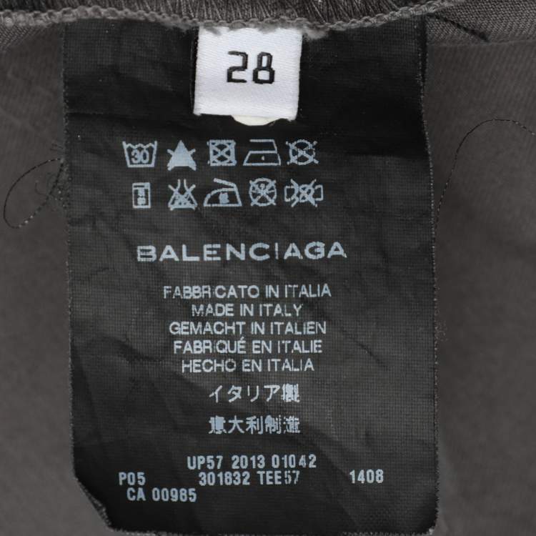 Pre Owned Balenciaga Grey Straight Jeans XS