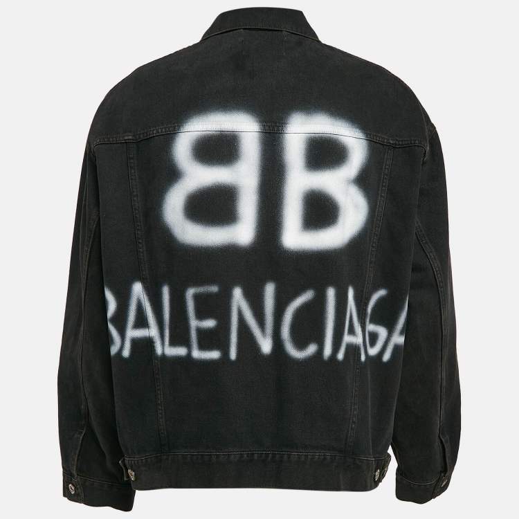 Balenciaga black jean jacket best sale