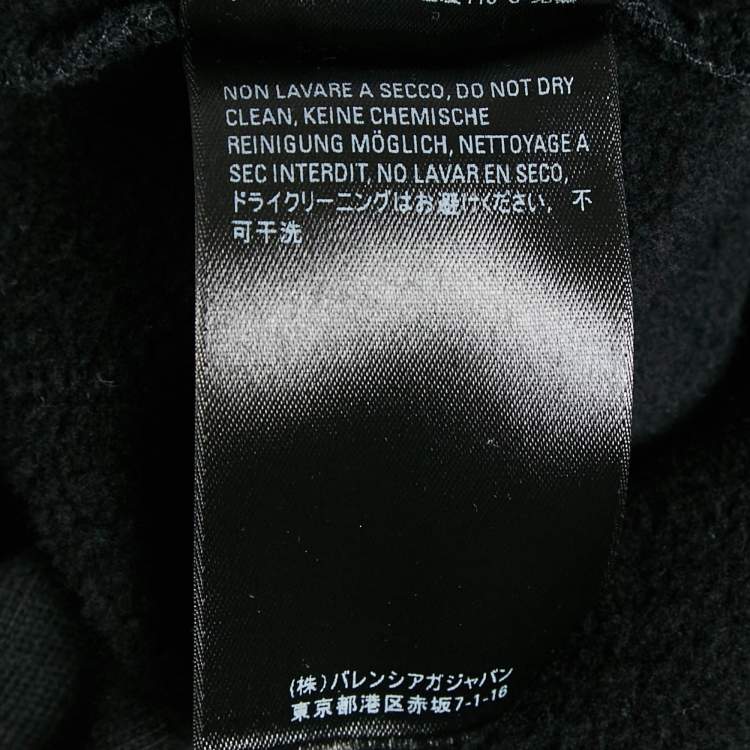 Pre Owned Balenciaga Black Nasa Applique Cotton Knit Hoodie XS