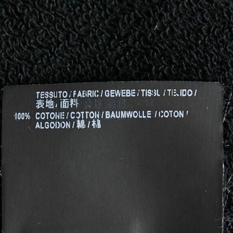 Pre Owned Balenciaga Black Logo Print Cotton Hooded Sweatshirt S