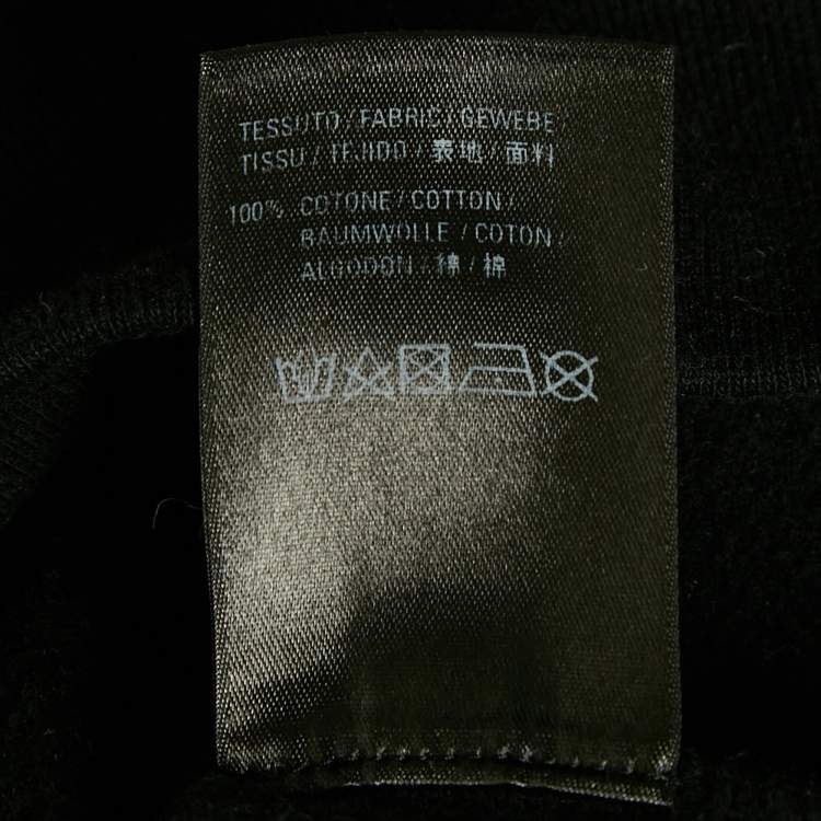 Pre Owned Balenciaga Black BB Logo Print Cotton Knit Hoodie M