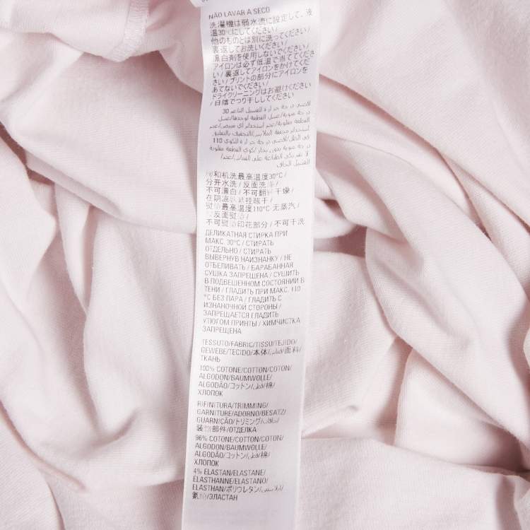 Pre Owned Balenciaga Light Pink Logo Strike-Out Print Cotton Jersey T-shirt L