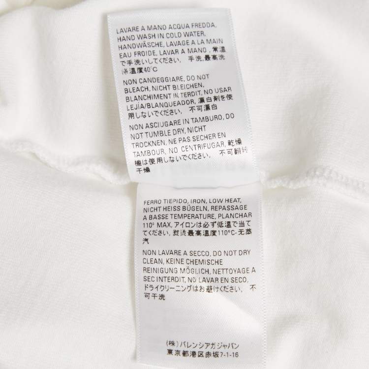 Pre Owned Balenciaga White Logo Print Jersey Oversized T-Shirt XS