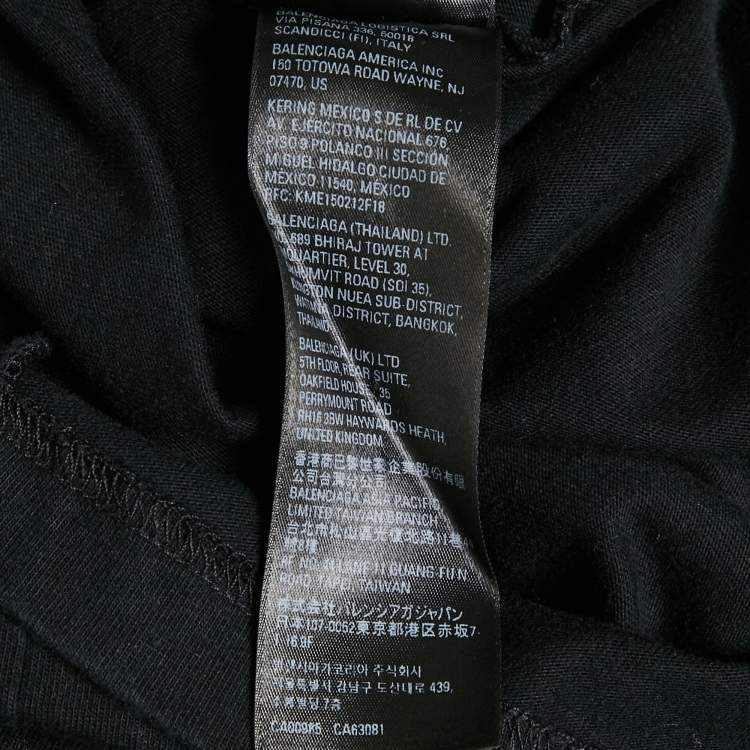 Pre Owned Balenciaga Black Logo Print Jersey Oversized T-Shirt S