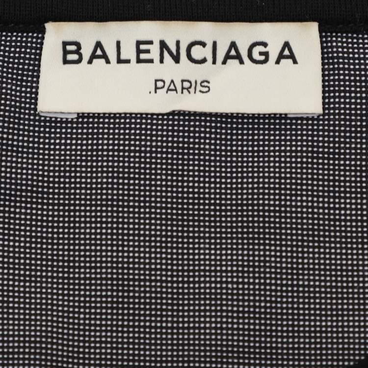 Pre Owned Balenciaga Black/Grey Cotton T-Shirt XL