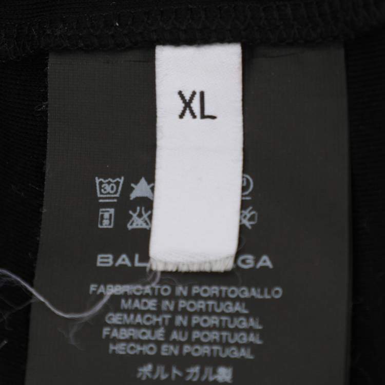 Pre Owned Balenciaga Black/Grey Cotton T-Shirt XL