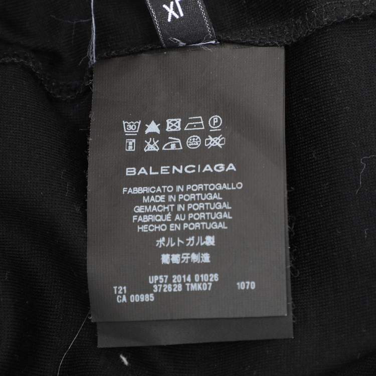 Pre Owned Balenciaga Black/Grey Cotton T-Shirt XL