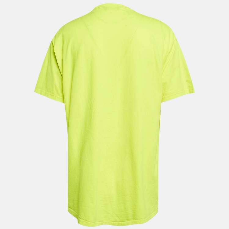 Pre Owned Balenciaga Neon Yellow Jersey The Power Of Dreams T-Shirt S