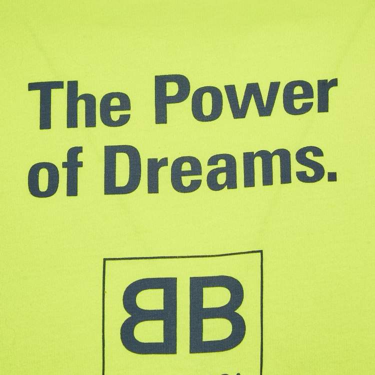 Pre Owned Balenciaga Neon Yellow Jersey The Power Of Dreams T-Shirt S