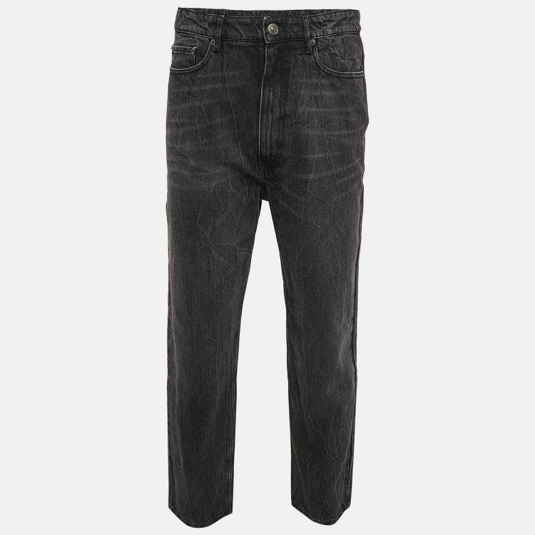 Pre Owned Balenciaga Black Washed Denim Jeans M Waist 33"