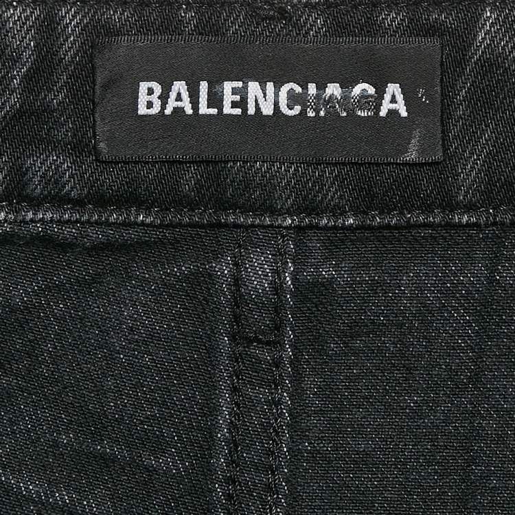 Pre Owned Balenciaga Black Washed Denim Jeans M Waist 33"