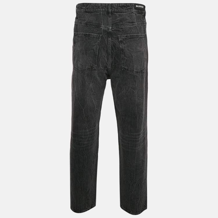 Pre Owned Balenciaga Black Washed Denim Jeans M Waist 33"