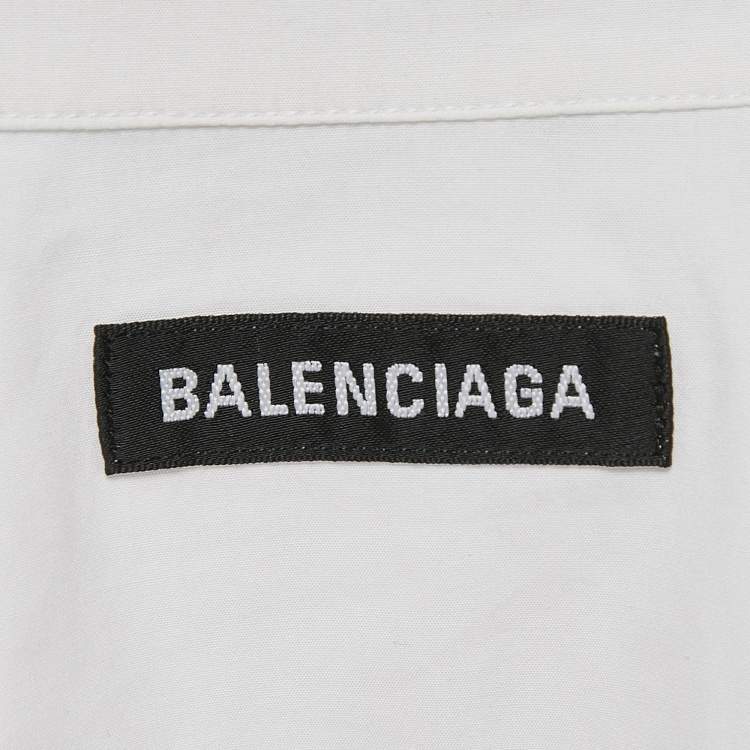 Pre Owned Balenciaga White Cotton Button Down Shirt L