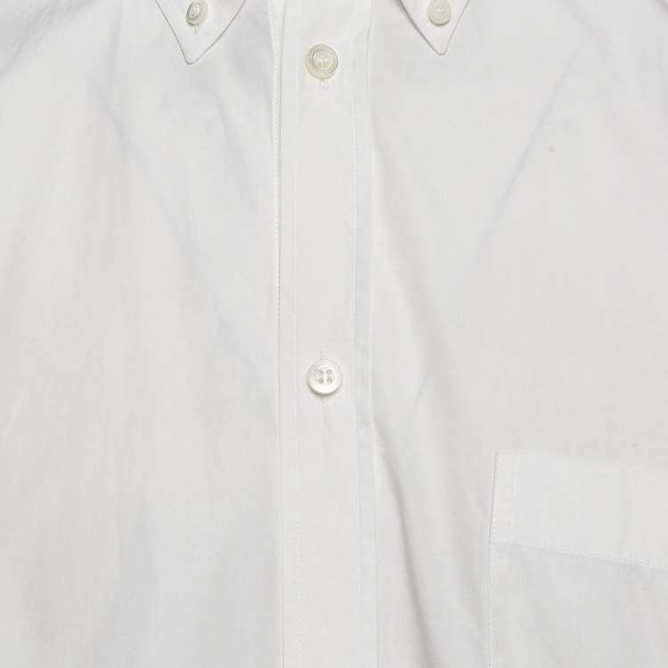 Pre Owned Balenciaga White Cotton Button Down Shirt L
