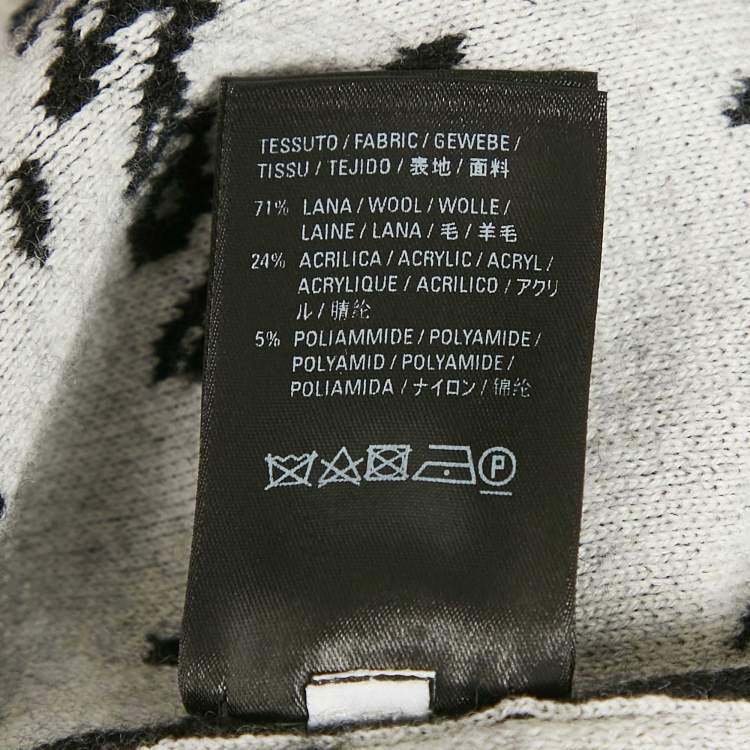 Pre Owned Balenciaga Black Logo Jacquard Knit Crew Neck Jumper S