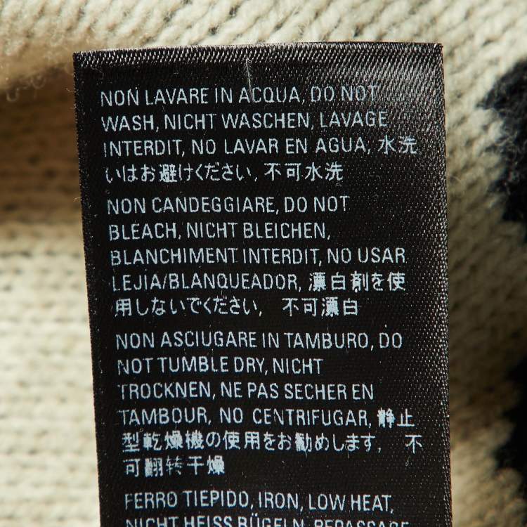 Pre Owned Balenciaga Black Logo Intarsia Wool Knit Crew Neck Jumper S