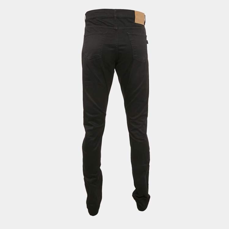 Pre Owned Balenciaga Black Gabardine Cotton Pants L