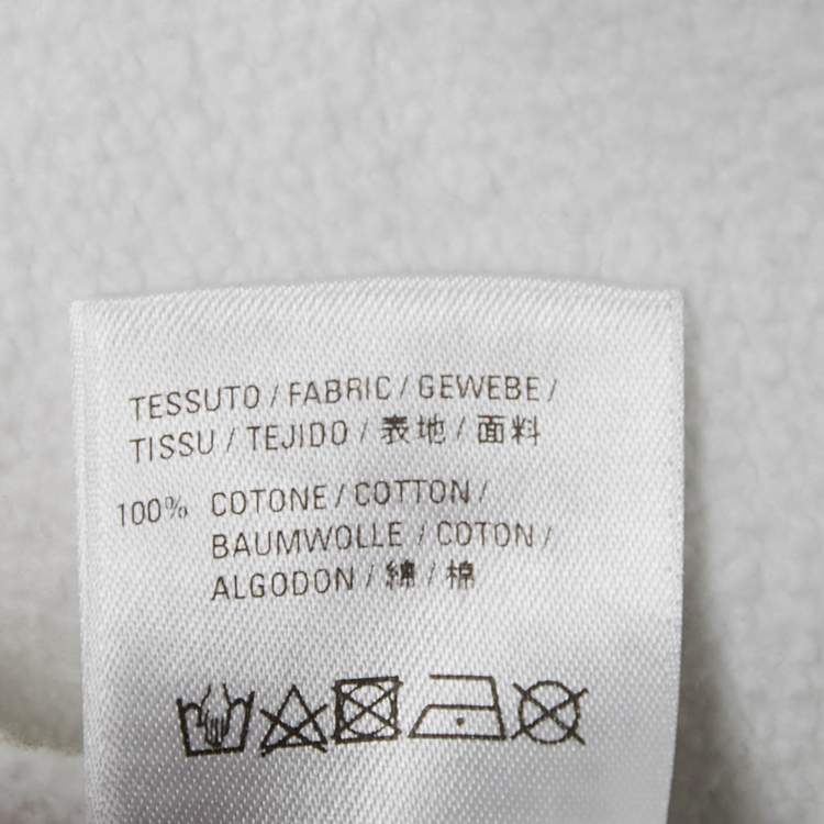 مملوكة مسبقًا Balenciaga White Logo Paint Cotton Knit Oversized Hoodie M