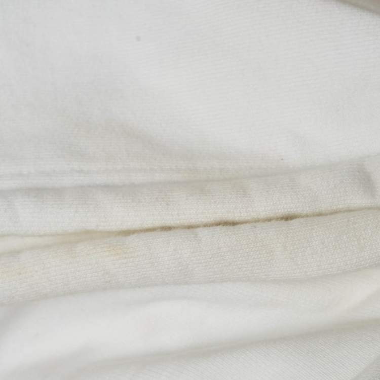 مملوكة مسبقًا Balenciaga White Logo Paint Cotton Knit Oversized Hoodie M