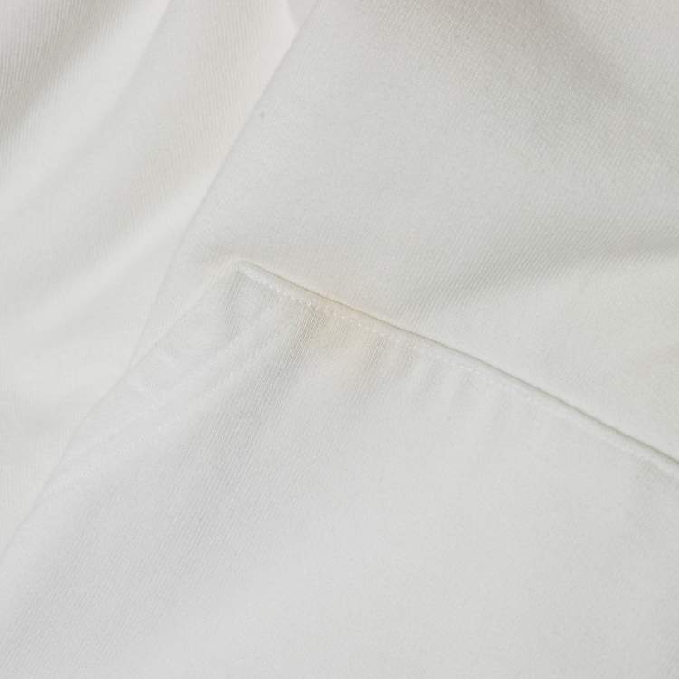 مملوكة مسبقًا Balenciaga White Logo Paint Cotton Knit Oversized Hoodie M