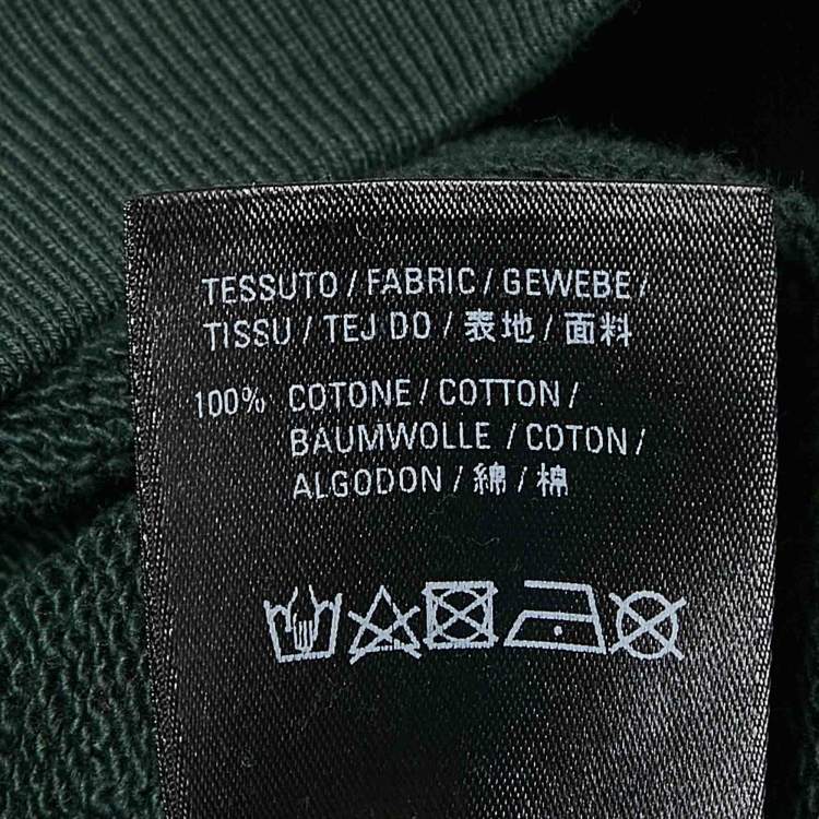 Pre Owned Balenciaga Green Copywrite Logo Print Cotton Hoodie L
