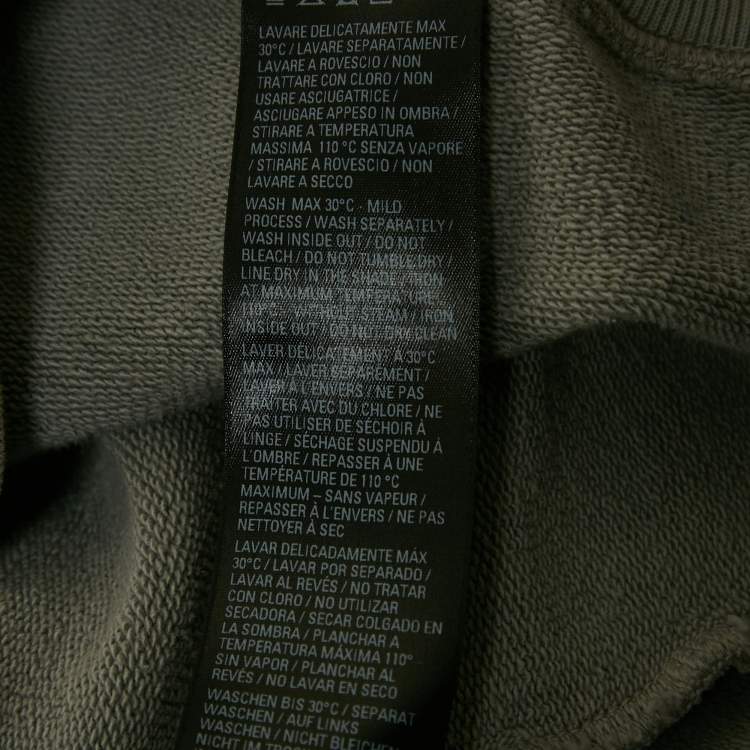 Pre Owned Balenciaga Grey Logo Embroidered Cotton Hoodie M