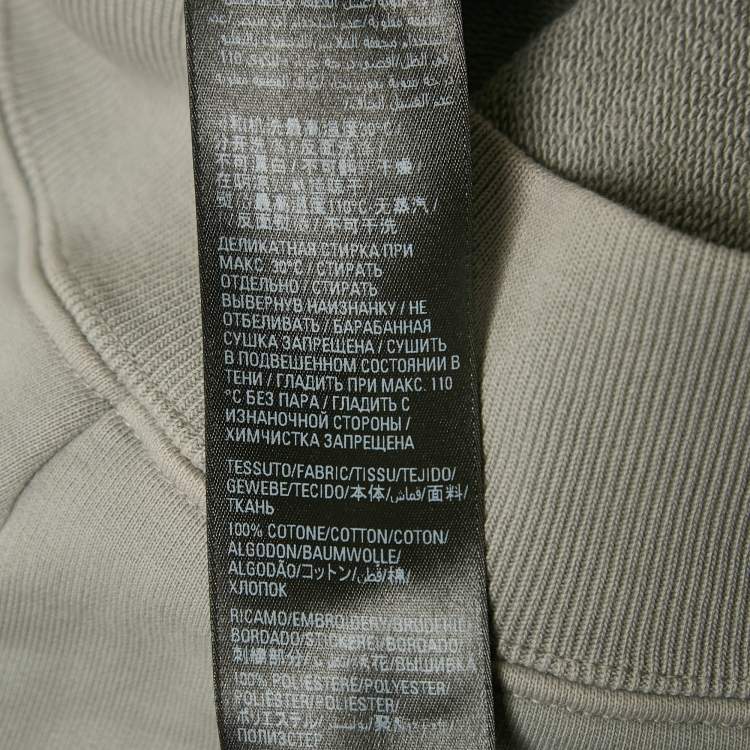 Pre Owned Balenciaga Grey Logo Embroidered Cotton Hoodie M