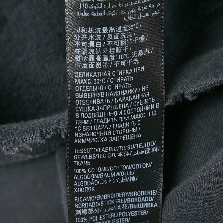 Pre Owned Balenciaga Black Logo Embroidery Cotton Distressed Hoodie S