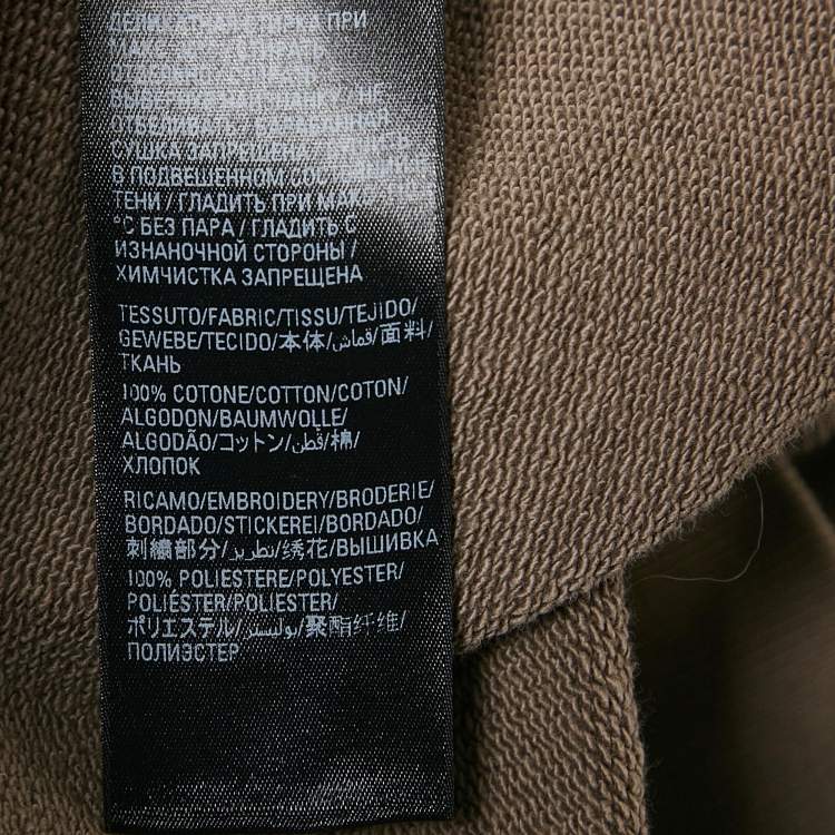Pre Owned Balenciaga Unisex Brown Logo Embroidered Cotton Hooded Sweatshirt M