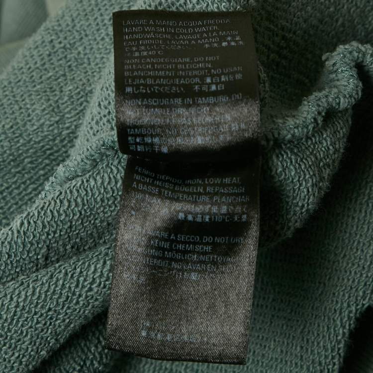 Pre Owned Balenciaga Blue Logo Print Cotton Knit Hoodie M